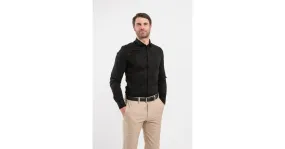 Camisa slim de hombre Be Lenka Essentials - Jet Black