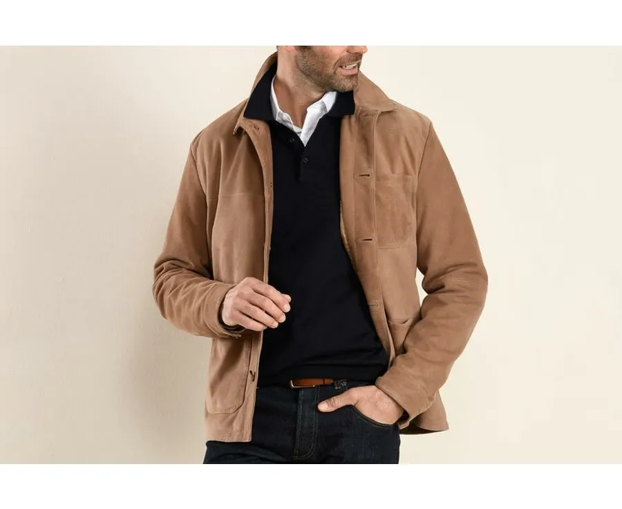 Dark Camel Leather Jacket - FAUSTIN