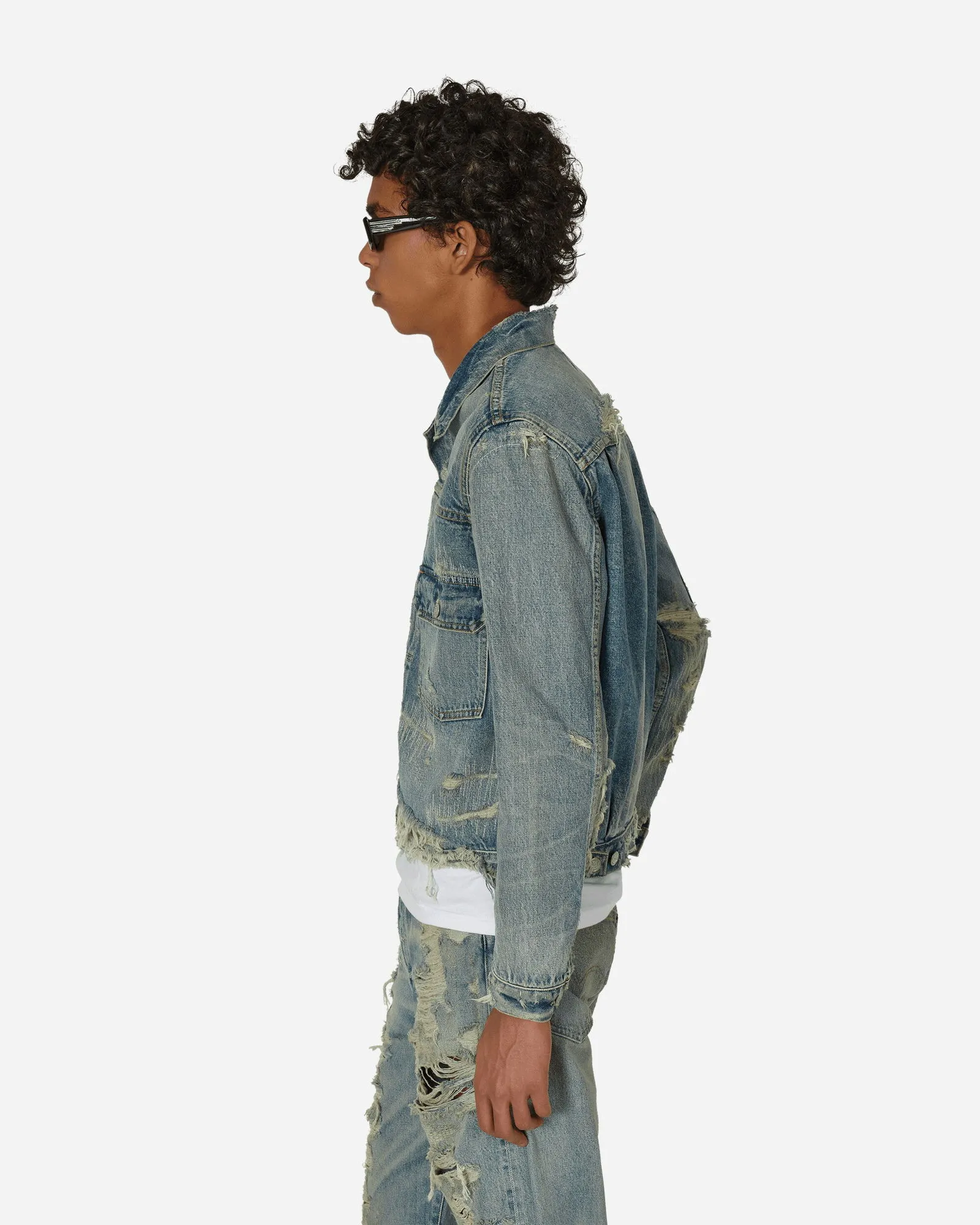 KENZO Levi’s® Type II Distressed Denim Jacket Stone