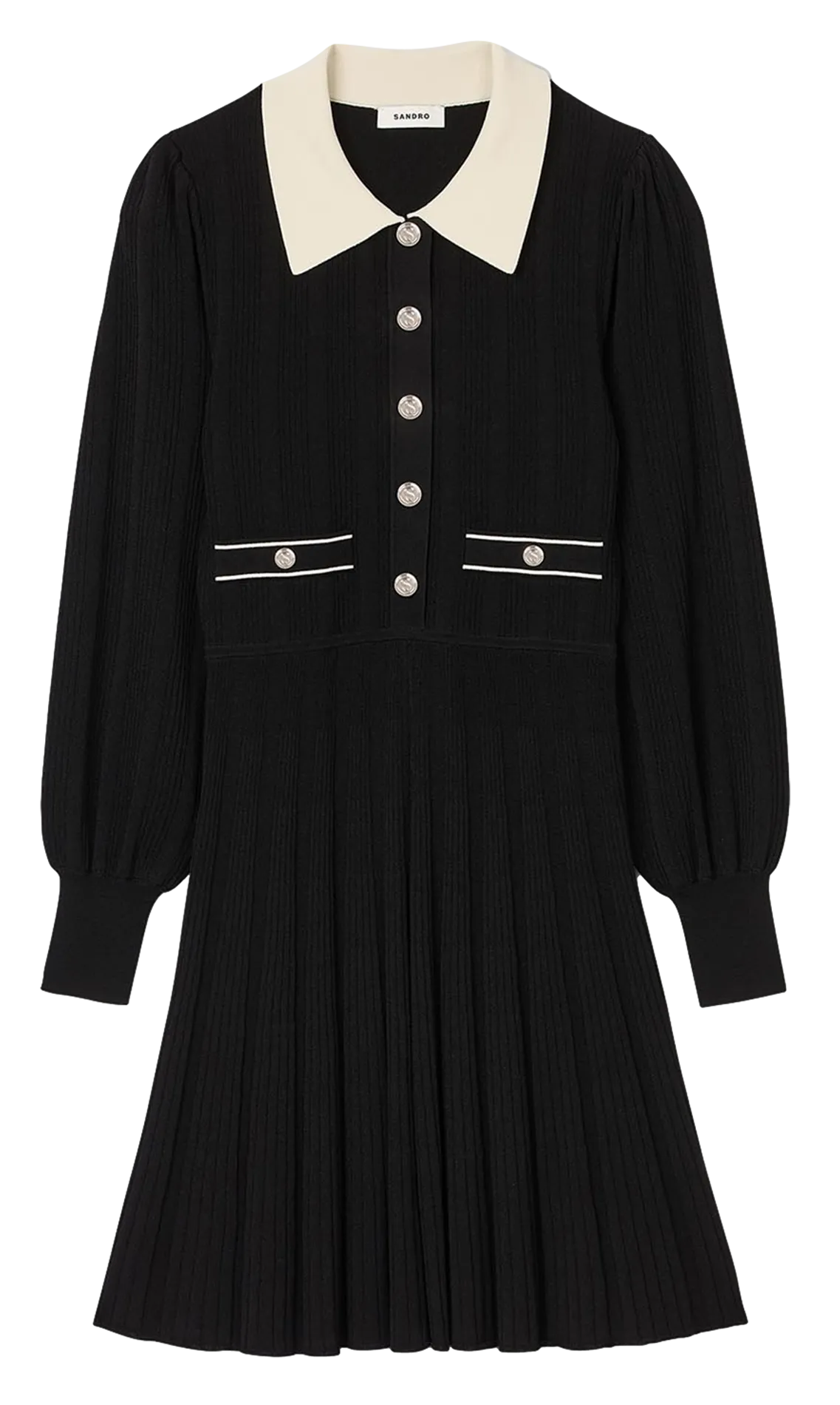 SANDRO LISON - Vestido corto cuello clásico en multicolor